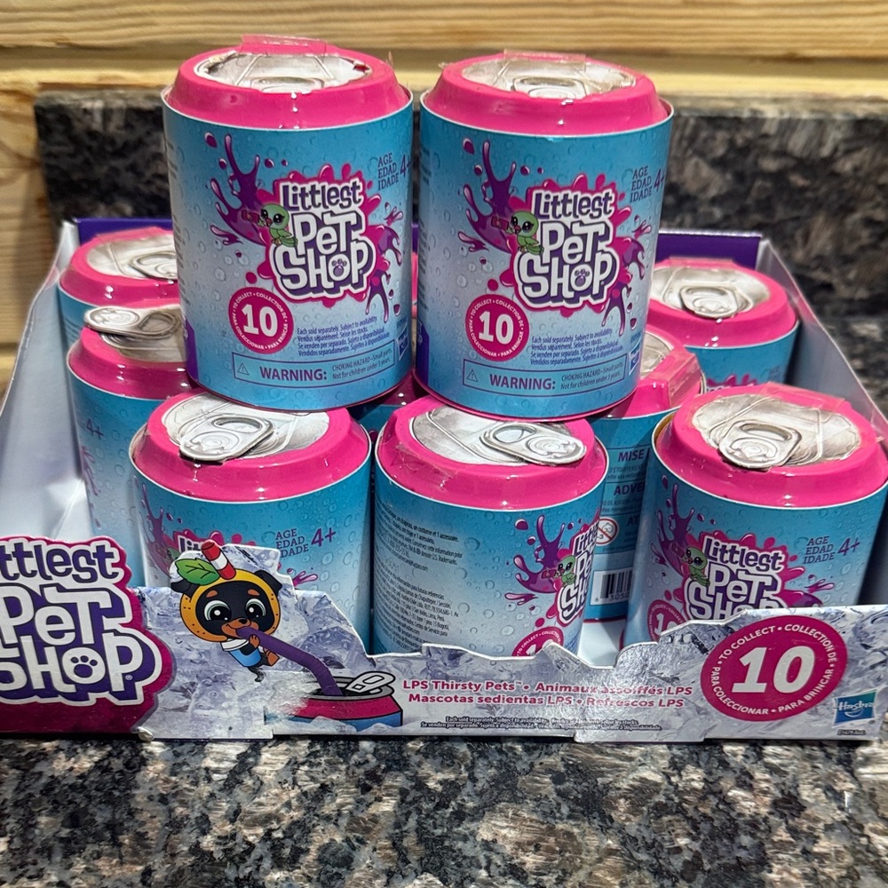 Littlest Pet Shop Pink and Blue Collectible Cans